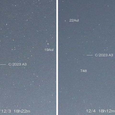 2024/12/3.4 紫金山・アトラス彗星 1日の動き
