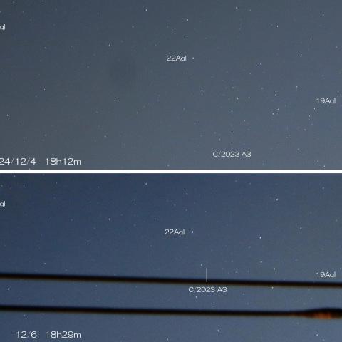 2024/12/4･6　紫金山・アトラス彗星の動き