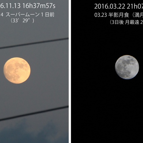 月の比較　11月13日と3月22日