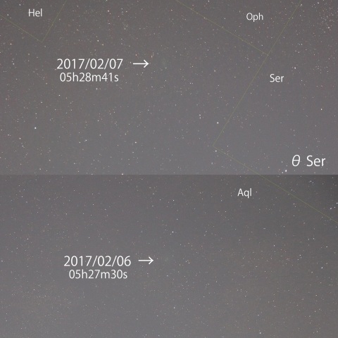 45P/本田・ムルコス・パデュサコバ彗星の動き