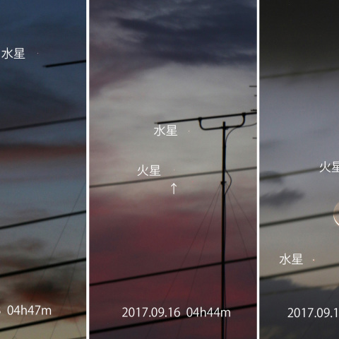 3日ごとの水星・火星の動き