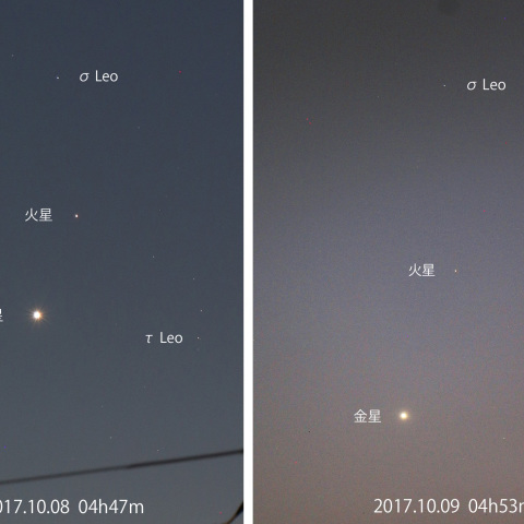 金星・火星の一日の移動