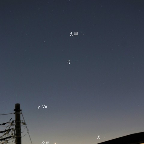 おとめ座の星と金星・火星