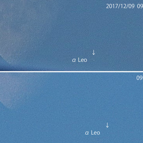 白昼レグルス食の出現