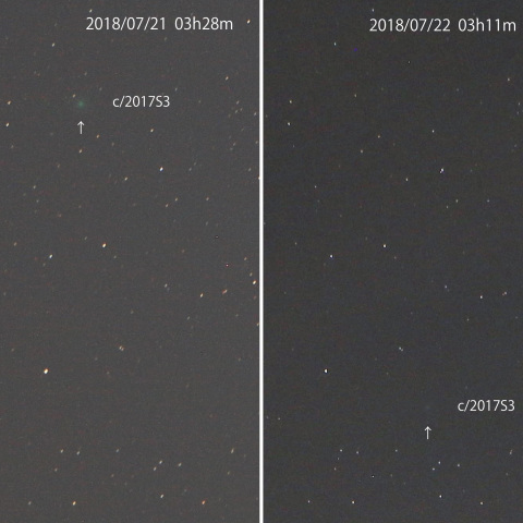 C/2017S3 パンスターズ彗星の移動
