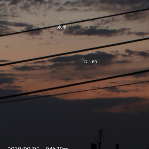 水星とレグルスの接近