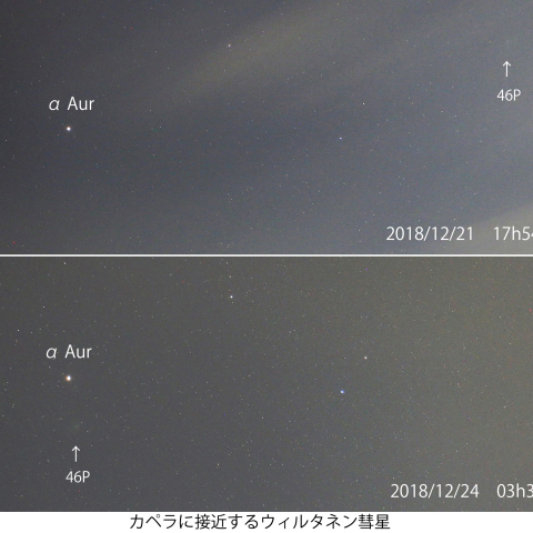 カペラに接近、ウィルタネン彗星