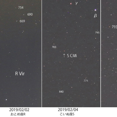 4つのミラ型長周期変光星