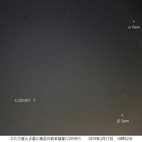 カストル・ポルックスと岩本彗星