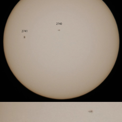 2つの黒点群2740と2741