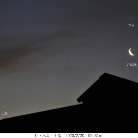 月・木星・土星　2020/2/20