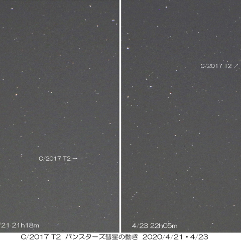C/2017 T2　パンスターズ彗星　2020/4/21 4/23