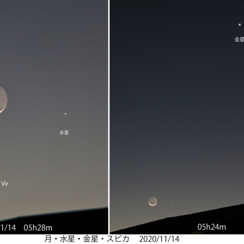 月・水星・金星・スピカ 2020/11/14