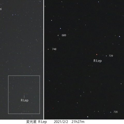 変光星 うさぎ座R星 2021/2/2