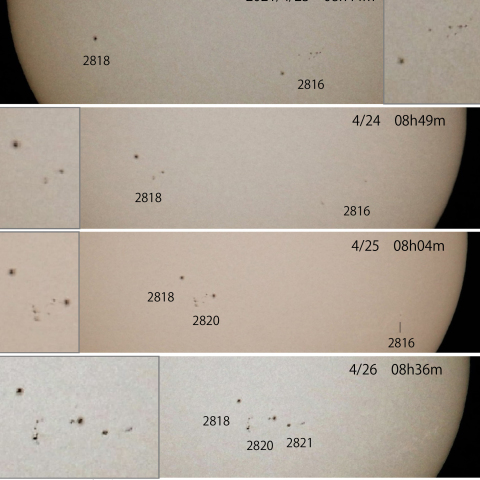 黒点群2816・2818・2820・2821　2021/4/23～26