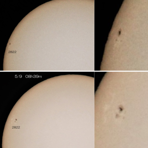 黒点群2822　2021/5/8～9