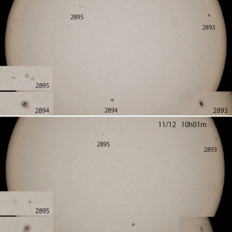 3つの黒点群　2021/11/11･12