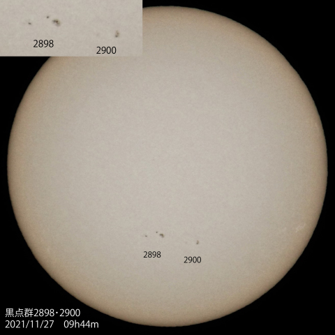 黒点群2898･2900　2021/11/27