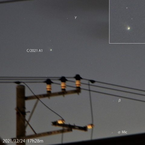 けんびきょう座のレナード彗星　2021/12/24