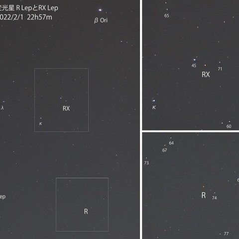 変光星R LepとRX Lep　2022/2/1
