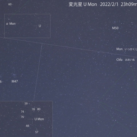 変光星 いっかくじゅう座 U Mon　2022/2/1