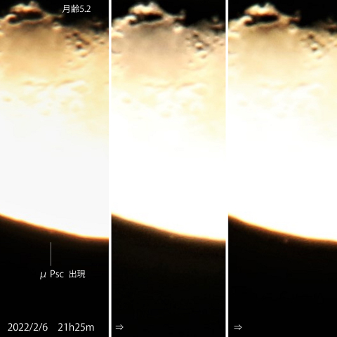 μ Psc星の出現　2022/2/6