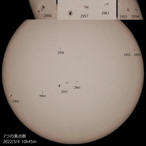 7つの黒点群　2022/3/4