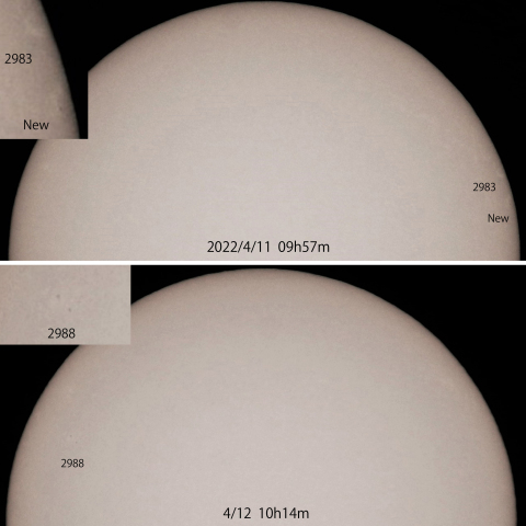 4/11･12の黒点群のようす