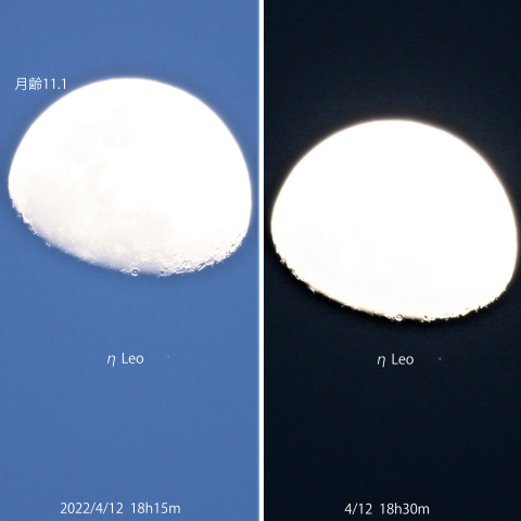 η Leoの星食　潜入前