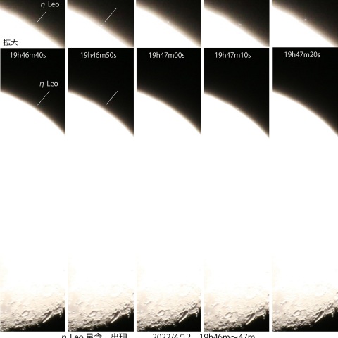 η Leoの星食　出現