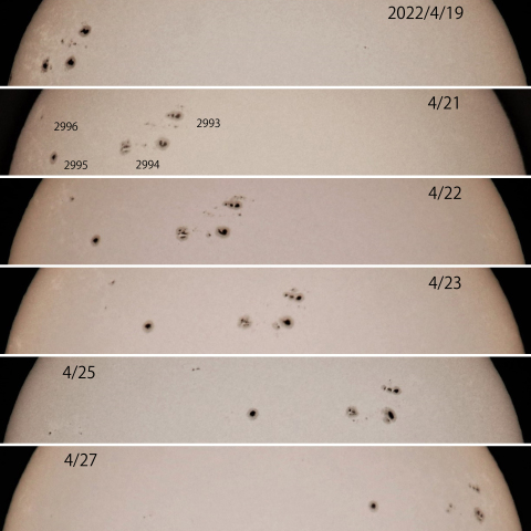 黒点群2993･2994･2995他　2022/4/19～27
