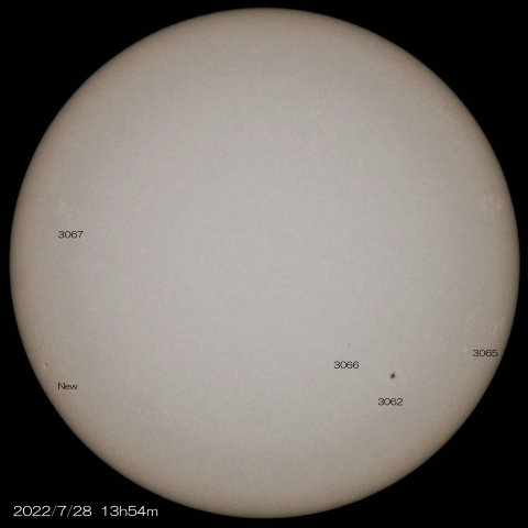 7/28 5つの黒点群
