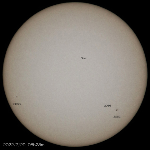7/29 4つの黒点群
