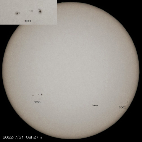 7/31 3つの黒点群