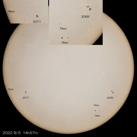 8/5  5つの黒点群