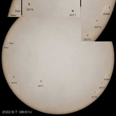 8/7  7つの黒点群