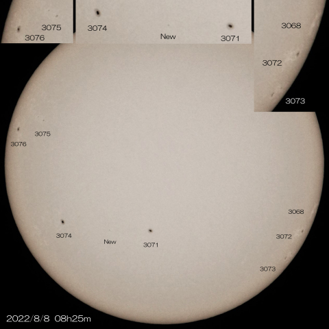 8/8  8つの黒点群