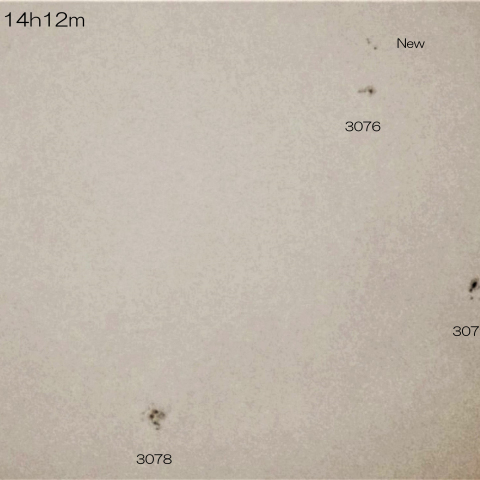 8/15  太陽 6つの黒点群