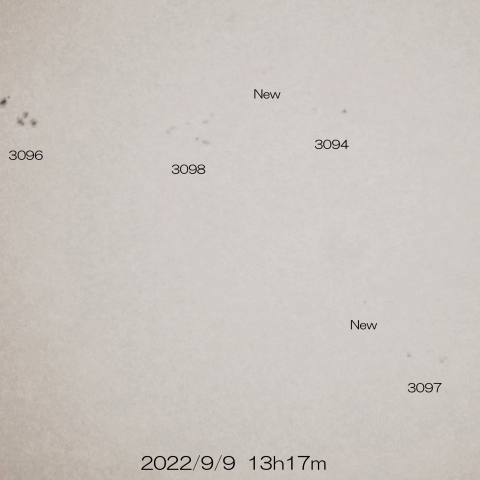 9/9 太陽  8つの黒点群