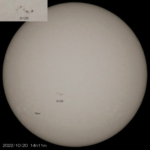 10/20　太陽 2つの黒点群 