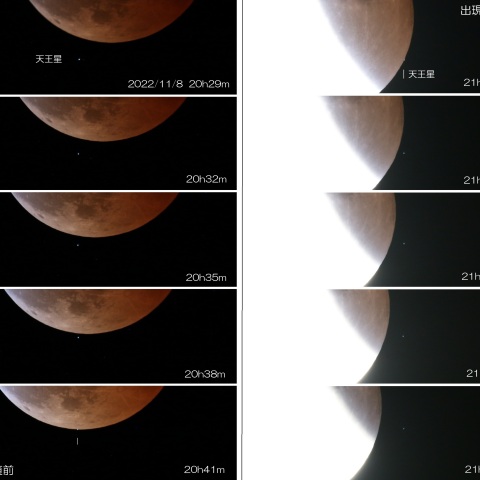 11/8　月食中の天王星食　月の動き