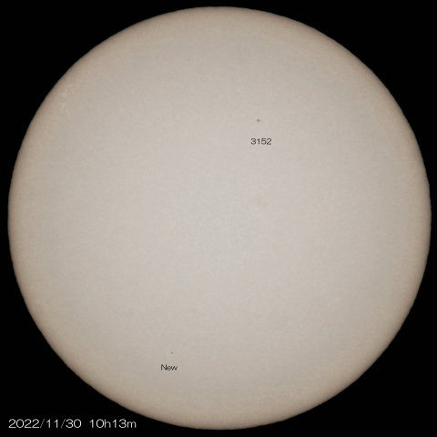 11/30　太陽 2つの黒点群