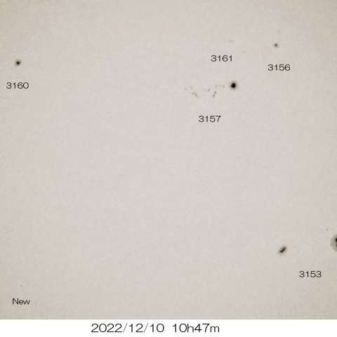 12/10　太陽 9つの黒点群