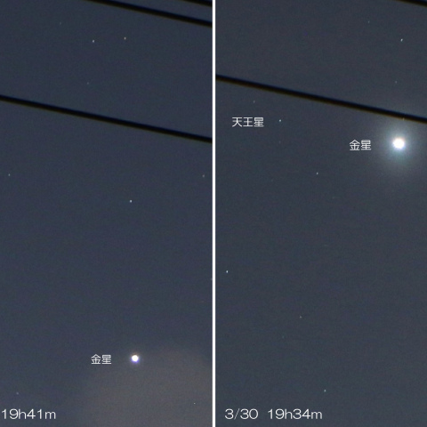 2023/3/28.30 金星と天王星の接近
