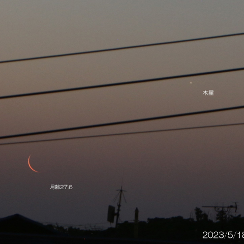 2023/5/18 明け方の木星と月