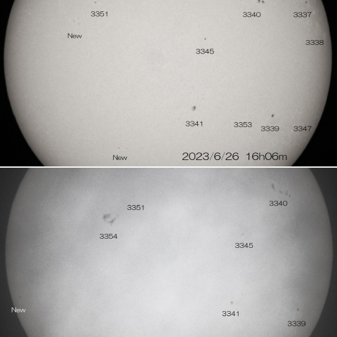2023/6/26.27の太陽　3354群の発達