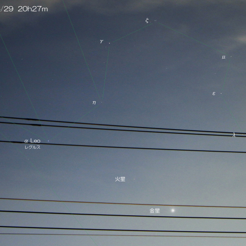 2023/6/29　しし座の火星と金星