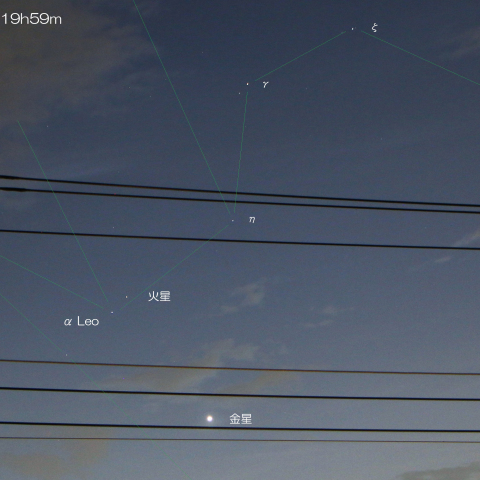 2023/7/10 火星とα Leoレグルスの最接近と金星
