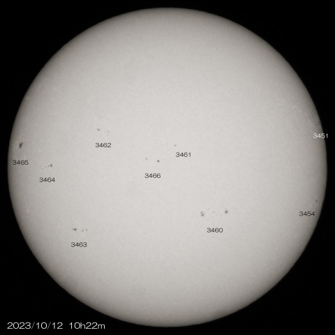 2023/10/12 の太陽