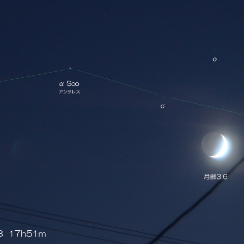 2023/10/18 月とアンタレス